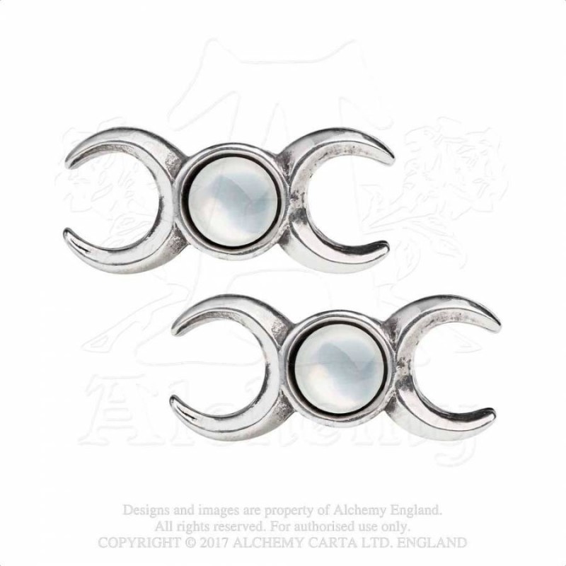 Alchemy Gothic E401 Triple Goddess stud earrings (pair)