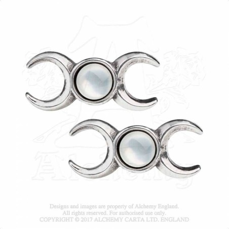 Alchemy Gothic E401 Triple Goddess stud earrings (pair)