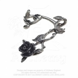 Alchemy Gothic E410 Wild Black Rose Ear-Wrap (left ear) 🌹👂