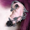 Alchemy Gothic E410 Wild Black Rose Ear-Wrap (left ear) 🌹👂