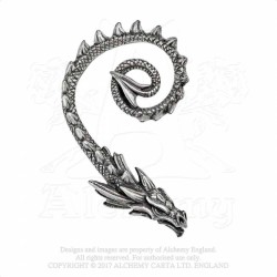 Alchemy Gothic E412 Ostrogoth Dragon Ear-Wrap (right ear), Fine English Pewter