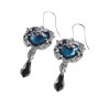 Alchemy Gothic E414 Affaire du Coeur earrings, Swarovski jet crystals