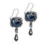 Alchemy Gothic E414 Affaire du Coeur earrings, Swarovski jet crystals