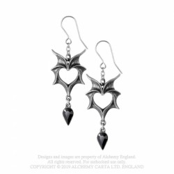 Alchemy Gothic E425 Love Bats earrings (pair)