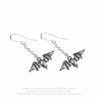 Alchemy Gothic E429 Kiss The Night -- flying bats hanging earrings (pair)