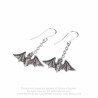 Alchemy Gothic E429 Kiss The Night -- flying bats hanging earrings (pair)