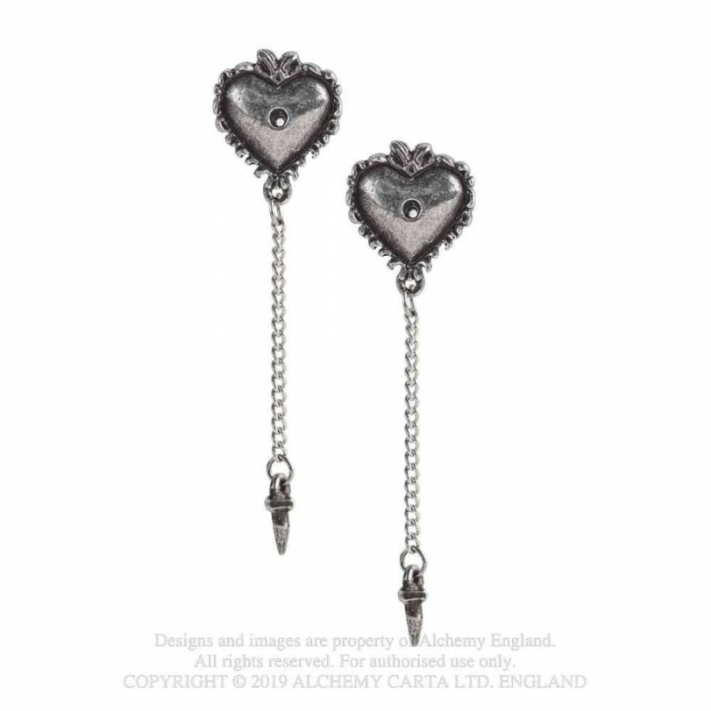 Alchemy Gothic E433 Witches Heart earrings (pair)