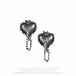 Alchemy Gothic E433 Witches Heart earrings (pair)