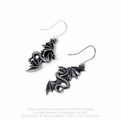 Alchemy Gothic E442 Flight of Airus Dropper Earrings (pair)