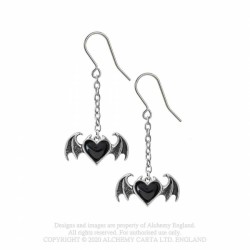 Alchemy Gothic E443 Blacksoul Dropper Earrings (pair)