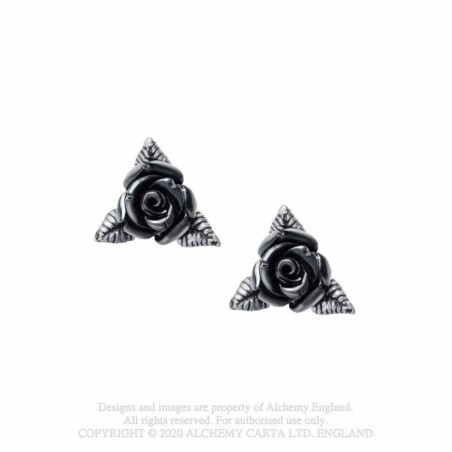 Alchemy Gothic E447 Ring O' Roses Stud Earrings (pair)