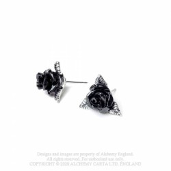 Alchemy Gothic E447 Ring O' Roses Stud Earrings (pair)
