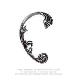 Alchemy Gothic E461 Dece's de Rocaille ear-wrap, Fine English Pewter (right ear)