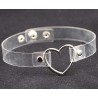 PU Leather Heart Choker Collar - Clear
