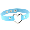 PU Leather Heart Choker Collar - Light Blue
