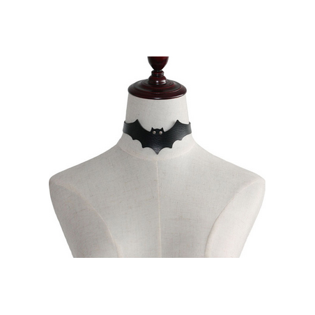 PU Leather Bat Choker - Black