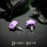 Glitter Rose Stud Earrings - Purple