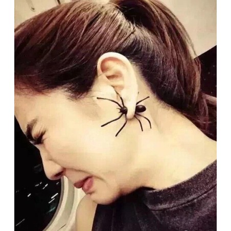 Black Spider Single Earring