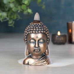 Bronze Buddha Head Backflow Incense Burner (backflow cones not included)
