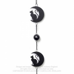 Alchemy Gothic HD9 Black Cat and Moon Hanging Decoration