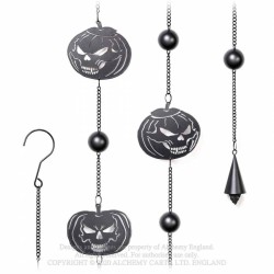 Alchemy Gothic HD16 Pumpkin Skull Hanging Decoration