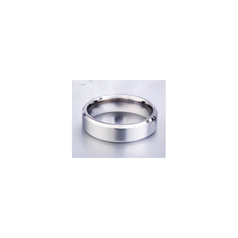 Stainless Steel Polished Curved Edges 6mm Silver Band Ring