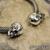 Stainless Steel Twin Skull Twisted Bangle