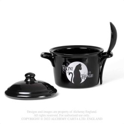 Alchemy Gothic MRB7 Feline Hungry Bowl & Spoon Set