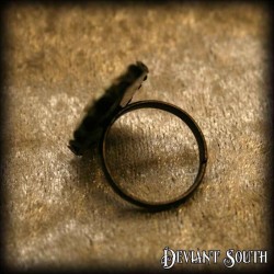 Deviant South Unicorn Cameo Bronze Adjustable Ring