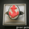 Deviant South 'Anchors Aweigh' Cameo Silver Ring - Pink | White