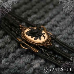 Deviant South 'A Thorn's Kiss' Black Rose Cameo, Infinity, Arrow, PU L