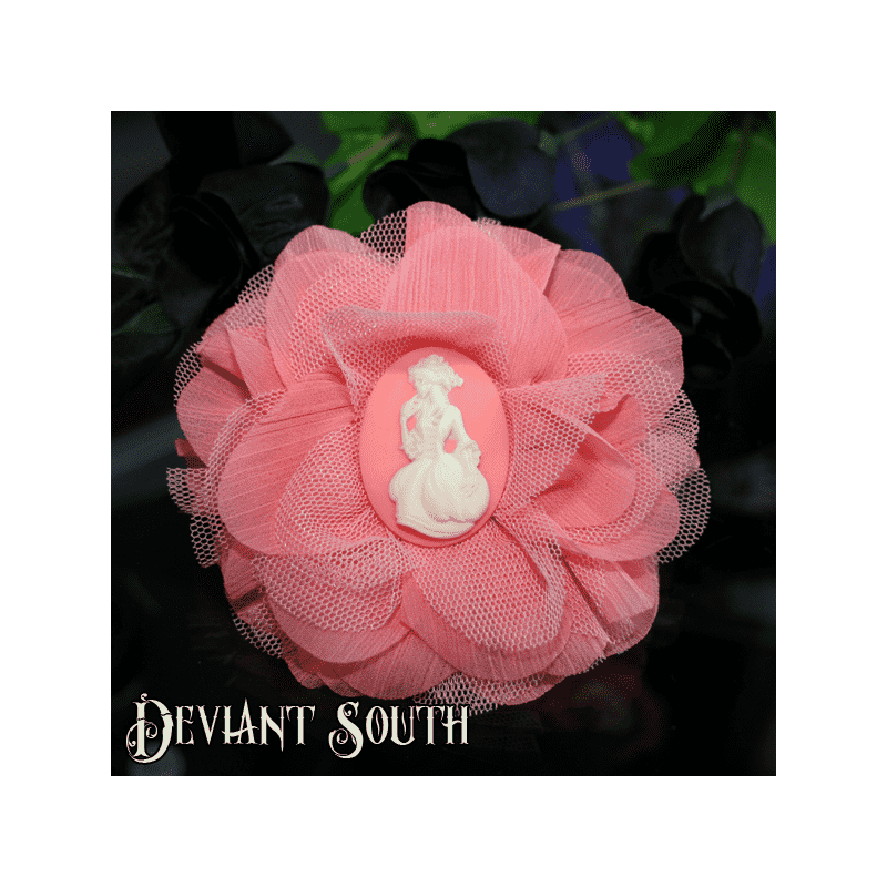 Deviant South Cameo Hair Flower - Madame Squelette Lady Skeleton