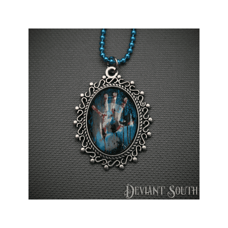 Deviant South 'Never Let Go' Cabochon Necklace - Bloody Hand