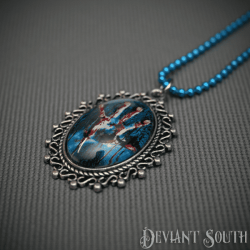 Deviant South 'Never Let Go' Cabochon Necklace - Bloody Hand