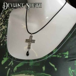 Deviant South Cross PU Leather Necklace