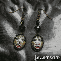 Deviant South Werewolf Vampire Bronze Earrings