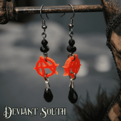 Deviant South Anarchy Acrylic Laser Cut Earrings