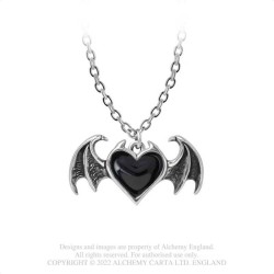 Alchemy Gothic P934 Blacksoul Bijou -- black heart hors wings