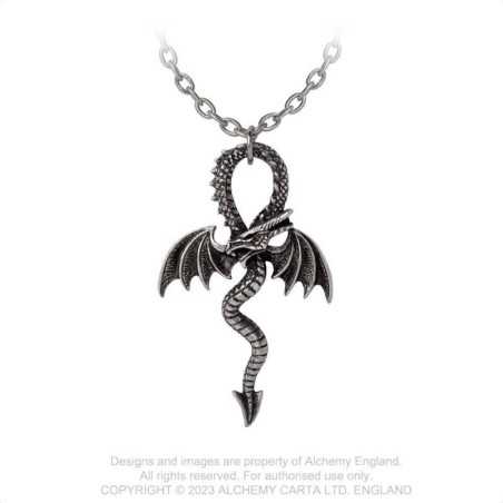 Alchemy Gothic P936 Drankh -- dragon pewter necklace