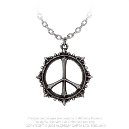 Alchemy Gothic P948 Pax - peace pewter pendant necklace