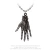 Alchemy Gothic P953 Hand of Glory -- reversable severed mummified hand, blue Hamsa eye, talisman of protection pewter pendant