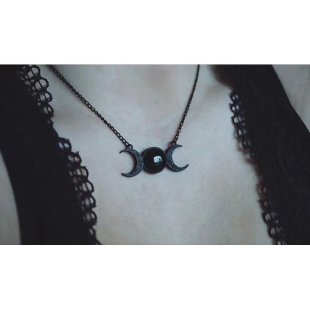 Black Moon Triple Goddess Necklace