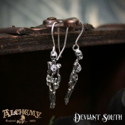 Alchemy Gothic E9 Skeleton Dropper Earrings (pair)