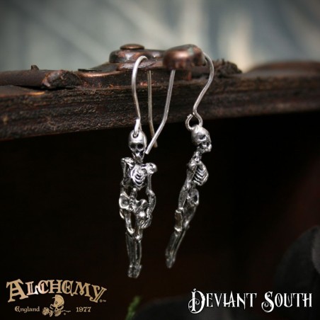 Alchemy Gothic E9 Skeleton Dropper Earrings (pair)