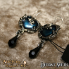 Alchemy Gothic E414 Affaire du Coeur earrings, Swarovski jet crystals