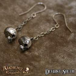 Alchemy Gothic E364 Deadskull Dropper Earrings (pair)