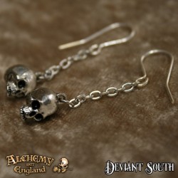 Alchemy Gothic E364 Deadskull Dropper Earrings (pair)