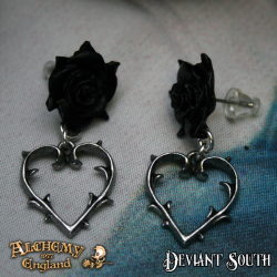 Alchemy Gothic E365 Wounded Love Dropper Earrings (pair)