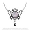 Alchemy Gothic P962 The Ghost Of Whitby -- dark Mother of Pearl disc, silver Swarovski, pewter statement necklace