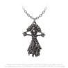 Alchemy Gothic P963 Corn Witch -- talisman doll skull pentagram pewter necklace